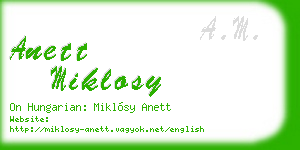 anett miklosy business card