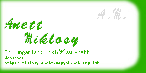 anett miklosy business card